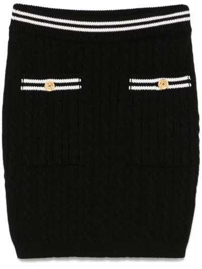 Alessandra Rich Cable-knit Mini Skirt In Black