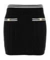 Alessandra Rich Womens Black Cable-knit Slim-fit Cotton Mini Skirt In Black