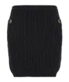 Alessandra Rich Mini Skirt With Jwl Buttons In Black
