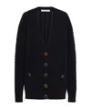 Alessandra Rich Oversized Wool Cardigan In Black