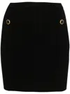 Alessandra Rich Mini Skirt With Jwl Buttons In Black