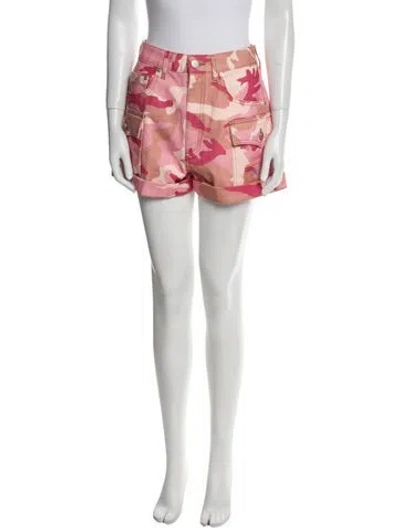 Pre-owned Alessandra Rich Camouflage Print Mini Shorts In Pink