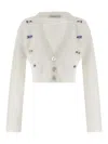 Alessandra Rich 'carded Mohair' Cardigan In White