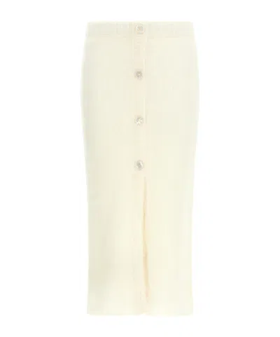 ALESSANDRA RICH CARDED MOHAIR-BLEND MIDI SKIRT