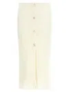 Alessandra Rich Mohair Skirt With Ribbed Waistband And Button Detailing