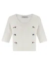Alessandra Rich Short Sleeve Mohair Sweater