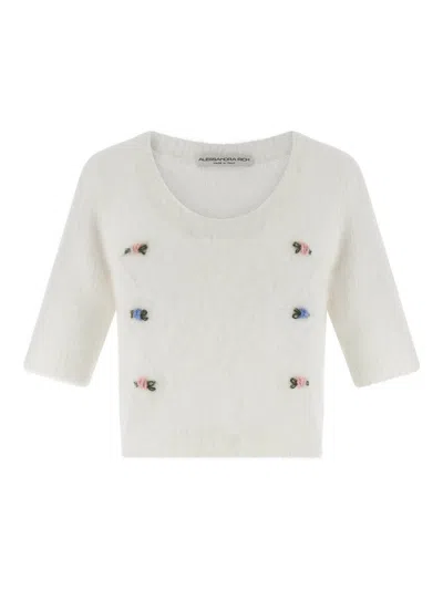 ALESSANDRA RICH CARDED MOHAIR SWEATER