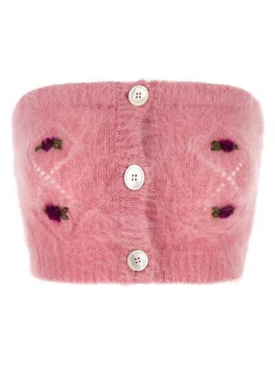 ALESSANDRA RICH ALESSANDRA RICH CARDED MOHAIR' TOP