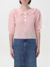 Alessandra Rich "hearts" Jersey In Pink