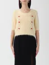 Alessandra Rich Embroidered Mohair-blend Sweater In Neutral