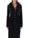 Alessandra Rich Feather Trim V-neck Knitwear