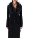 Alessandra Rich Women's Cardigan Feather In Black