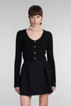Alessandra Rich Cable-knit Wool Cardigan In Black