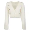 Alessandra Rich Cardigan In Soft Mohair Knit With Intricate Embroidery In Multi