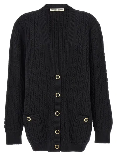 Alessandra Rich Cardigan In Wool In Black