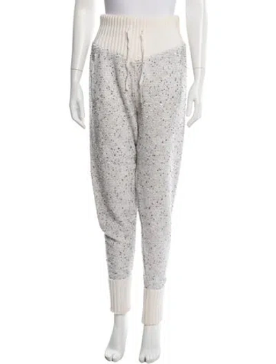 Pre-owned Alessandra Rich Cashmere Skinny Leg Pants In White