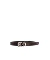Alessandra Rich Crocodile-effect Chain-detail Belt In Black