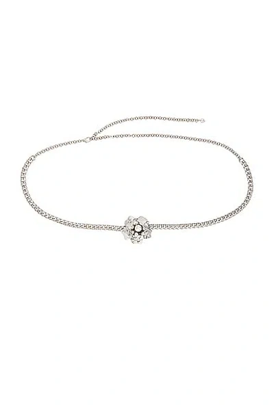 Alessandra Rich Chain Belt In Crystal & Silver