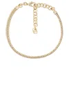 Alessandra Rich Chain Choker Necklace In Crystal & Gold