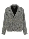 Alessandra Rich Women Tweed Bomber Jacket In White