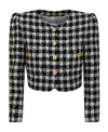 Alessandra Rich Check Casual Coat In Black