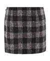 Alessandra Rich Stitch-detail Checked Miniskirt In Black