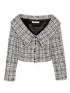 Alessandra Rich Checked Lurex Tweed Jacket In Multi