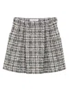 Alessandra Rich Checked Lurex Tweed Skirt In Black