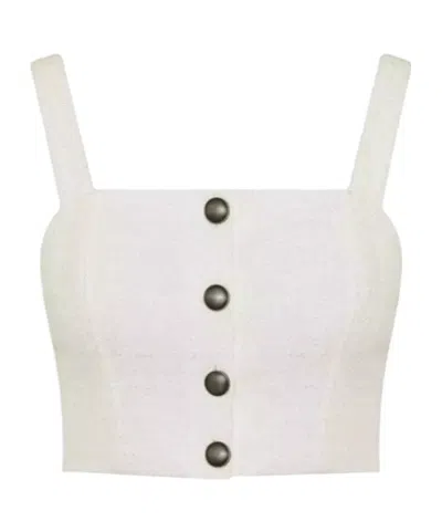 ALESSANDRA RICH ALESSANDRA RICH BUTTONED SLEEVELESS TOP