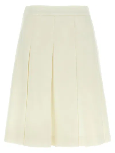 Alessandra Rich Skirt With Flattering Pleated Design In White
