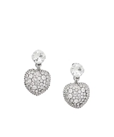 Alessandra Rich Silver-tone Crystal Clip Earrings