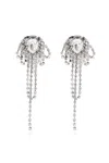Alessandra Rich Clip-on Earrings With Shimmering Crystals In Silver
