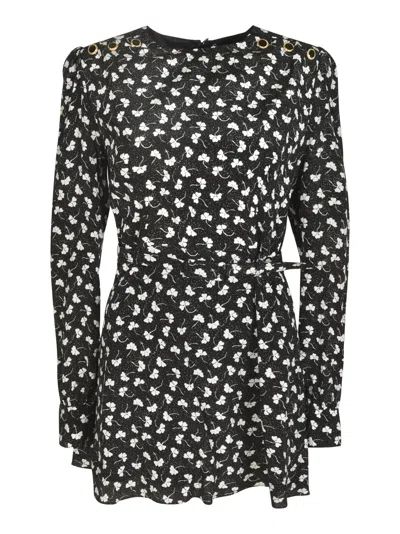 ALESSANDRA RICH CLOVER PRINT MINI DRESS