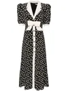 Alessandra Rich Bow-detail Silk Midi Dress In Schwarz
