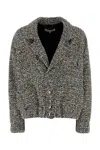 Alessandra Rich Women Tweed Bomber Jacket In Gray