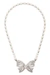 Alessandra Rich Collana Fiocco Perle In White