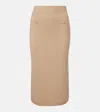 Alessandra Rich Cotton And Cashmere Pencil Skirt In Sand