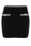Alessandra Rich Womens Black Cable-knit Slim-fit Cotton Mini Skirt
