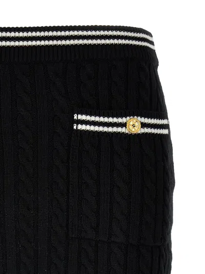 Alessandra Rich Cotton Blend Knitted Mini Skirt In Black