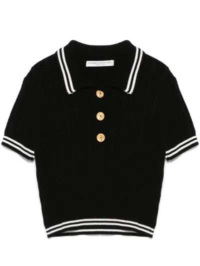 ALESSANDRA RICH COTTON POLO TOP