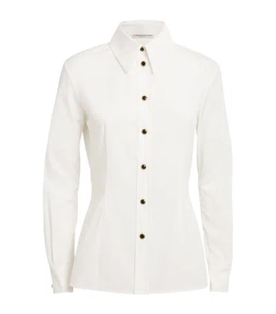 Alessandra Rich Cotton Poplin Shirt In White