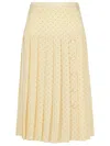 Alessandra Rich Skirt With Flattering Pleated Design In Cream