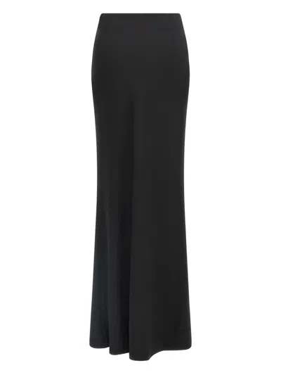 Alessandra Rich Crepe Maxi Skirt In Black