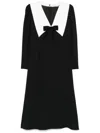 Alessandra Rich Crepe Midi Dress In Black