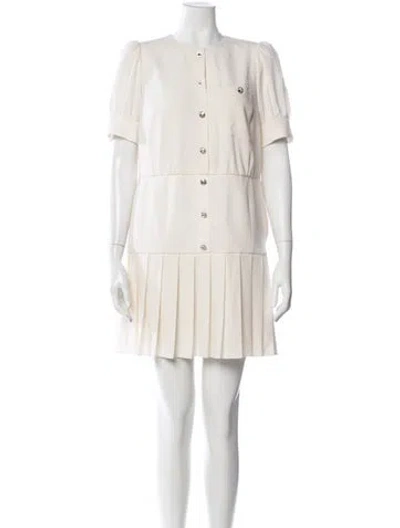 Pre-owned Alessandra Rich Crew Neck Mini Dress In Neutral