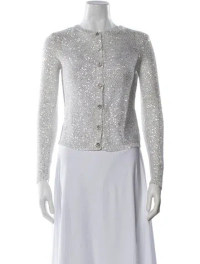 Pre-owned Alessandra Rich Crew Neck Sweater In White