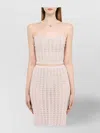 Alessandra Rich Criss Cross Halterneck Top In Neutral
