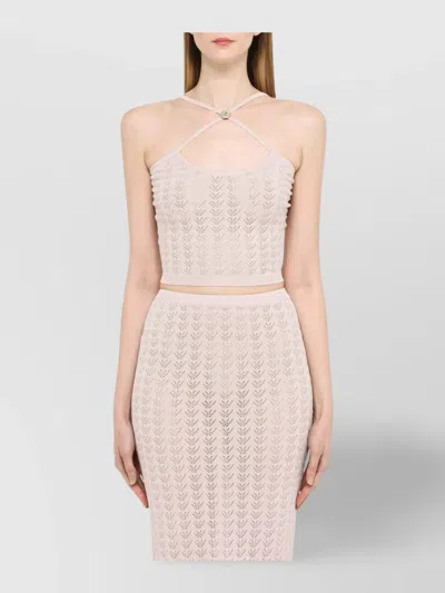 ALESSANDRA RICH CRISS CROSS HALTERNECK TOP
