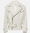 Alessandra Rich Croc-effect Leather Jacket In White
