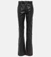 Alessandra Rich Croc-effect Leather Pants In Black
